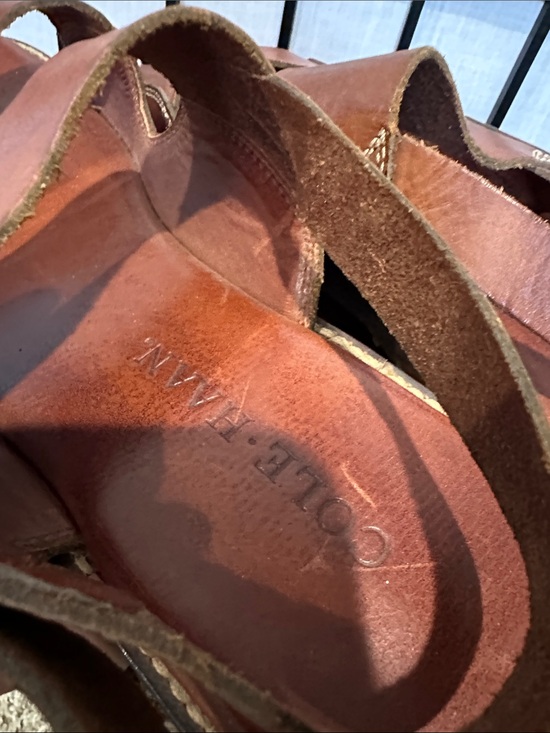 Cole Haan Men\'s Brown Leather Adjustable Strap Sandals 9.5 EUC main image 6